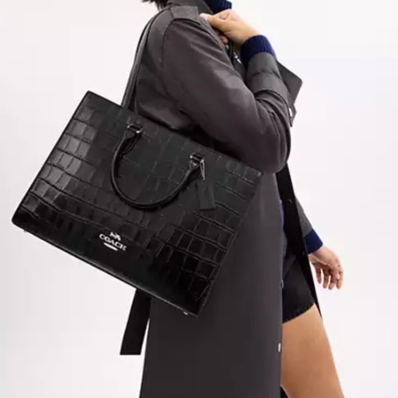 COACH Crocodile leather tote purse NEW with tags $598 - Picture 3 of 4